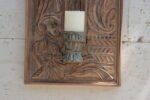 Magnificent Hand Carved Wooden Wall Candle Sconce - Eclectic Wall Art Decor [21 x 15 inch] - Image 4