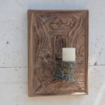 Magnificent Hand Carved Wooden Wall Candle Sconce - Eclectic Wall Art Decor [21 x 15 inch] - Image 5