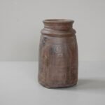 Antique Solid Wood Ghee Pot – 43x27cm – Wooden Decorative Vases