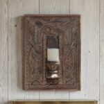 Magnificent  Vintage Wooden Carved Wall Panel Candle Holder Sconce [21 x 15 inch]