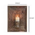Magnificent Hand Carved Wooden Wall Candle Sconce - Eclectic Wall Art Decor [21 x 15 inch]
