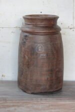 Antique Solid Wood Ghee Pot - 50x27cm - Wooden Decorative Vases - Image 2