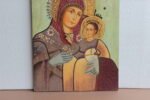 Rare Antique Christianity Painting on Teak Wood | Vintage Religious Wall Art - Image 4