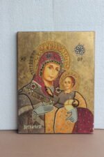 Rare Antique Christianity Painting on Teak Wood | Vintage Religious Wall Art - Image 2