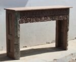 Traditional Antique Reclaimed Wood Console Table – Carved Side Table - Image 5