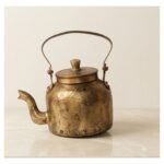 Rare 1900s Vintage Brass Tea Pot Kettle | Authentic Indian Antique Handcrafted Kitchenware Collectible