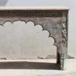 Traditional Antique Reclaimed Wood Console Table – Carved Side Table - Image 2