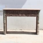 Traditional Antique Reclaimed Wood Console Table – Carved Side Table