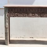 Traditional Antique Reclaimed Wood Console Table – Carved Side Table - Image 3
