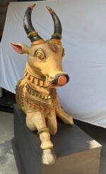Large Wooden Nandi Figure, Bull and Vehicle of Lord Shiva - Image 8