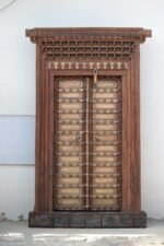 Authentic Old Shekhawati Door | Hand-Carved Antique Rajasthan Heritage Wooden Door - Image 2
