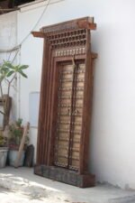 Authentic Old Shekhawati Door | Hand-Carved Antique Rajasthan Heritage Wooden Door - Image 8