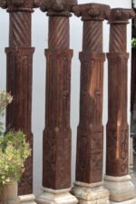 Premium Solid Teak Wood Columns Set of 4 | Elegant Handcrafted Decorative Pillars for Home Décor - Image 7