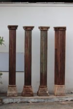 Premium Solid Wood Pillar Set with 3 Round & 1 Half Pillar | Elegant Handcrafted Decorative Columns for Home Décor - Image 2