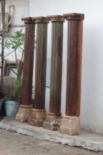 Premium Solid Wood Pillar Set with 3 Round & 1 Half Pillar | Elegant Handcrafted Decorative Columns for Home Décor - Image 9
