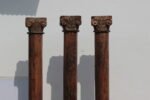 Majestic Set of 3 Handcrafted 8.6 Feet Long Teak Wood Pillars – Luxury Wooden Architectural Columns - Image 3