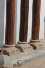 Majestic Set of 3 Handcrafted 8.6 Feet Long Teak Wood Pillars – Luxury Wooden Architectural Columns - Image 6