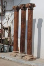 Majestic Set of 3 Handcrafted 8.6 Feet Long Teak Wood Pillars – Luxury Wooden Architectural Columns - Image 7