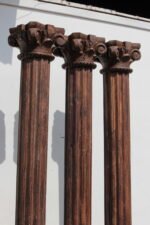 Majestic Set of 3 Handcrafted 7.8 Feet Long Teak Wood Pillars – Luxury Wooden Architectural Columns - Image 6