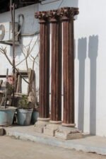 Majestic Set of 3 Handcrafted 7.8 Feet Long Teak Wood Pillars – Luxury Wooden Architectural Columns - Image 8