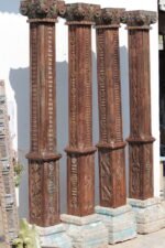 Premium Set of 4 Handcrafted 7.5 Feet Long Solid Teak Wood Pillars – Durable & Timeless Architectural Columns - Image 6