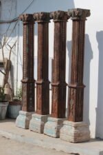 Premium Set of 4 Handcrafted 7.5 Feet Long Solid Teak Wood Pillars – Durable & Timeless Architectural Columns - Image 7