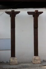 Premium 9.5 Feet Teak Wood Pillars Set of 2 – Handcrafted Durable Decorative Wooden Columns - Image 2