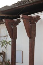 Premium 9.5 Feet Teak Wood Pillars Set of 2 – Handcrafted Durable Decorative Wooden Columns - Image 7