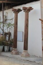 Premium Solid 9 Feet Teak Wood Columns Set of 2 – Handcrafted Decorative Wooden Pillars for Home Décor - Image 8