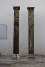 Premium Solid 7 Feet Teak Wood Columns Set of 2 – Handcrafted Decorative Wooden Pillars for Home Décor - Image 2