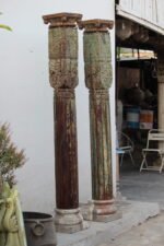 Premium Solid 7 Feet Teak Wood Columns Set of 2 – Handcrafted Decorative Wooden Pillars for Home Décor - Image 6