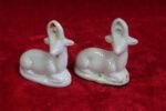 Charming Set of 2 Antique Vintage Porcelain Deer Figurines – Elegant Christmas Collectible Decorations | Timeless Ceramic Home Décor Gift - Image 2