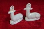 Charming Set of 2 Antique Vintage Porcelain Deer Figurines – Elegant Christmas Collectible Decorations | Timeless Ceramic Home Décor Gift - Image 5
