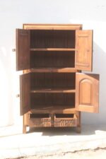 Your Home Vintage Hand-Carved Wooden Storage Cabinet with Glass Doors & 2 Drawers - Image 5