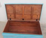 Your Home Wooden Trunk, Reclaimed Blue 46" Wide Ottoman Bench - Image 5