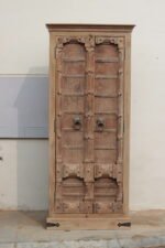 Whitewashed Old Door Wooden Cabinet – Handcrafted Reclaimed Wood Storage - Image 3