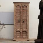 Whitewashed Old Door Wooden Cabinet – Handcrafted Reclaimed Wood Storage