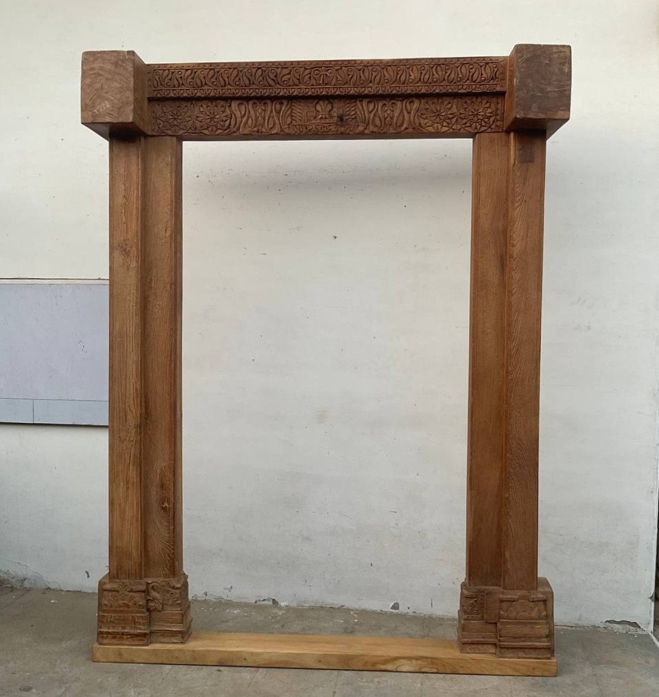 T-332 (1) Large Vintage Wooden Mirror Frame - Antique Door Frame - Image 1