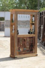 Wooden Bar Counter - Handcrafted Vintage Bar Cabinet - Image 2