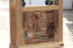Wooden Bar Counter - Handcrafted Vintage Bar Cabinet - Image 4