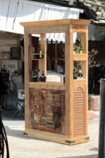 Wooden Bar Counter - Handcrafted Vintage Bar Cabinet - Image 5