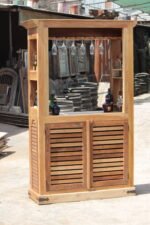 Wooden Bar Counter - Handcrafted Vintage Bar Cabinet - Image 6