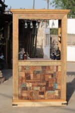 Wooden Bar Counter - Handcrafted Vintage Bar Cabinet - Image 10