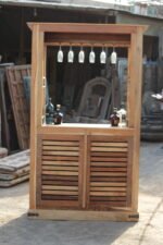 Wooden Bar Counter - Handcrafted Vintage Bar Cabinet - Image 3