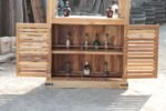 Wooden Bar Counter - Handcrafted Vintage Bar Cabinet - Image 9