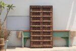 Elegant Large Vintage Teak Wood Door Panel Wall Decor - Image 3