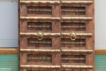 Elegant Large Vintage Teak Wood Door Panel Wall Decor - Image 5