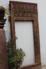 Grand Antique Shekhawati Door Mirror | 8 ft Timeless Elegance for Luxury Interiors - Image 8