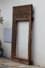 Grand Antique Shekhawati Door Mirror | 8 ft Timeless Elegance for Luxury Interiors - Image 9