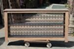 Large Handcrafted Iron Lattice Console Table | Vintage Style Entryway Table - Image 2